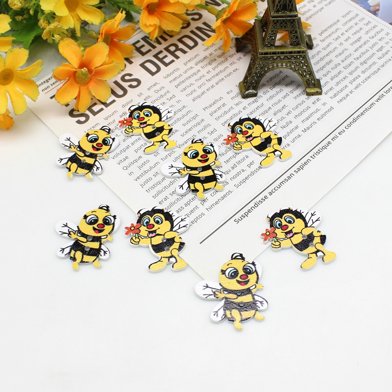 Baby X Clothing - 50pcs/lot New Bee Cartoon buttons Scrapbooking