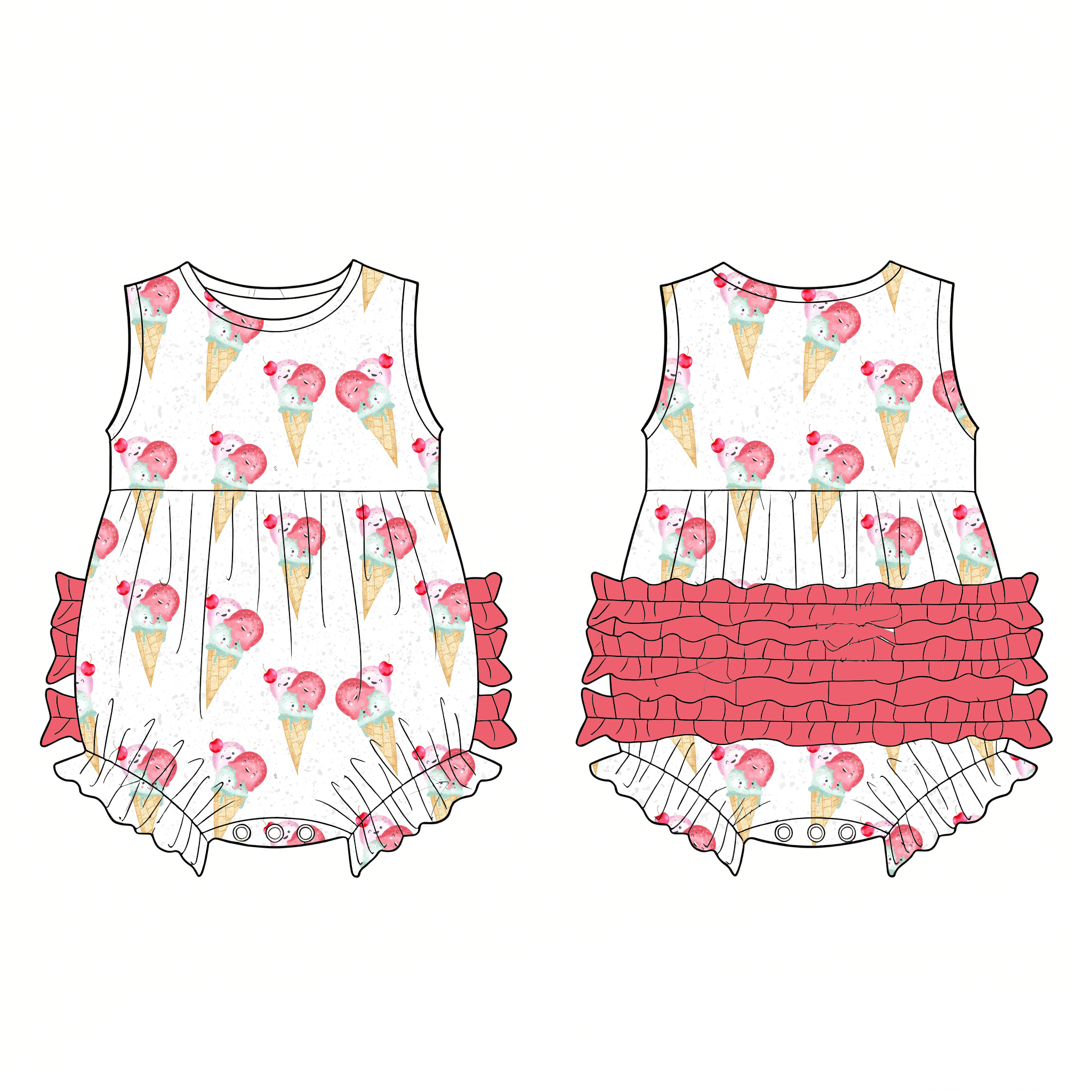 Baby X Clothing - Baby Girls Clothing Cute Printed Sleeveless