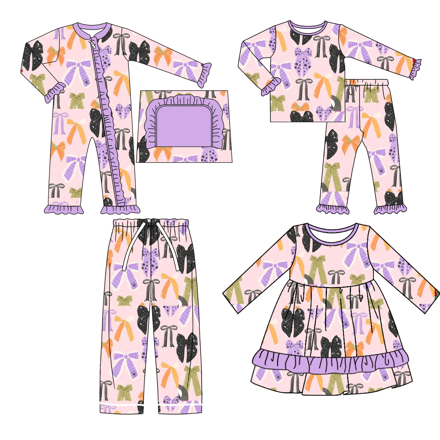 Baby X Clothing - Halloween Girls Long Sleeve Lace Bowknot
