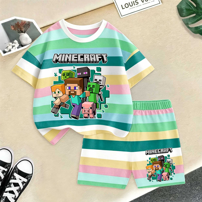 Minecrafted Girl boy Summer T  - Baby Clothing Sets Boy incelemesi ve fiyatı