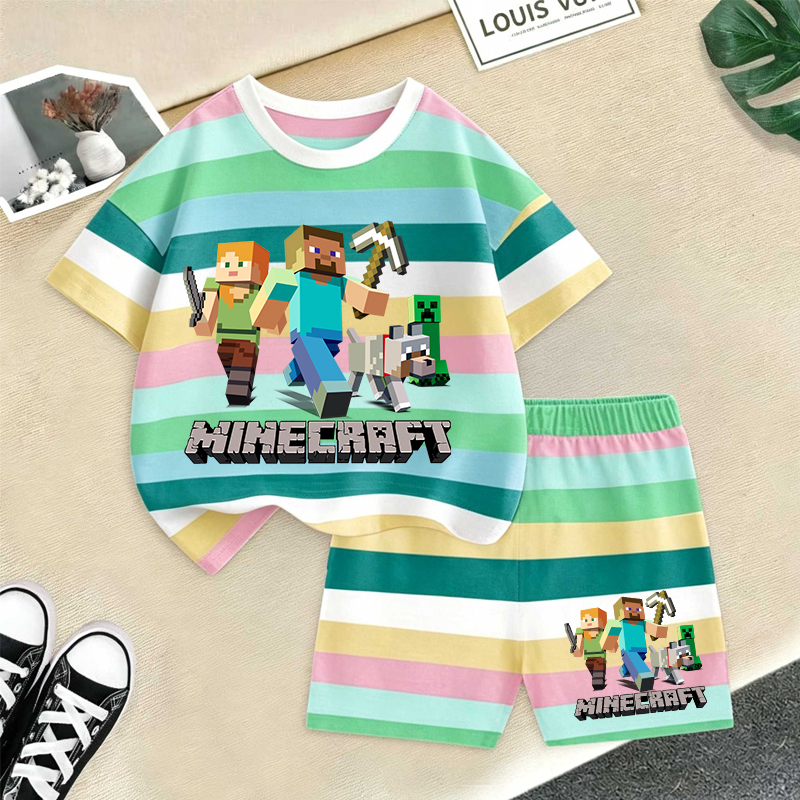 Minecrafted Girl boy Summer T  - Baby Clothing Sets Boy incelemesi ve fiyatı