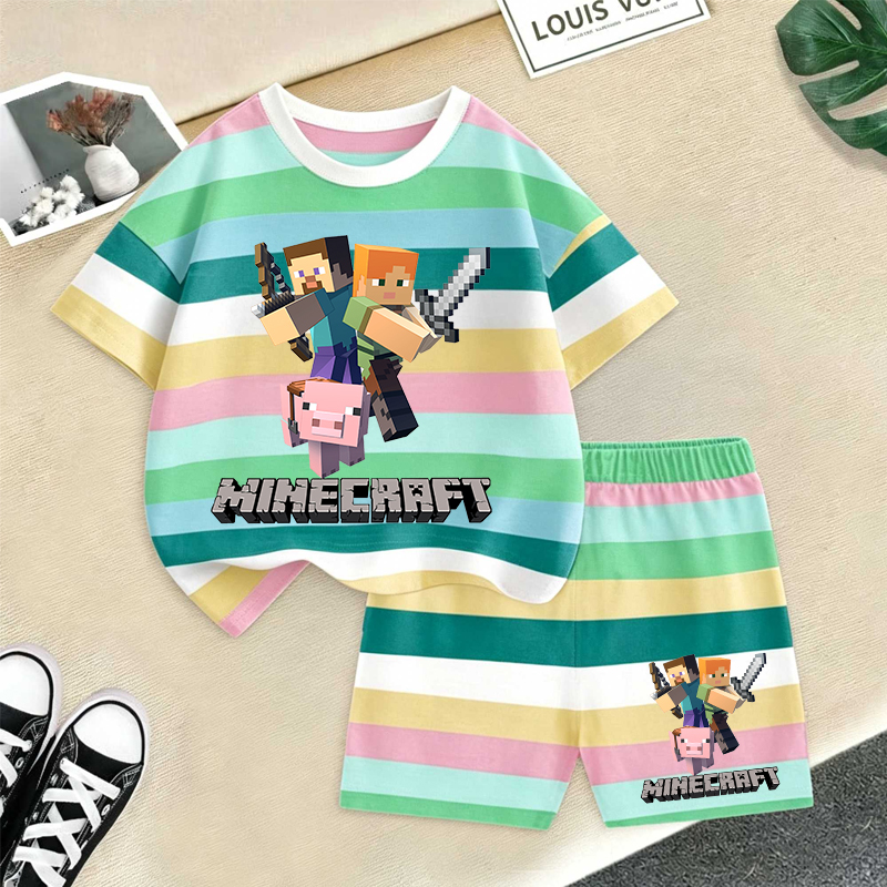 Minecrafted Girl boy Summer T  - Baby Clothing Sets Boy incelemesi ve fiyatı