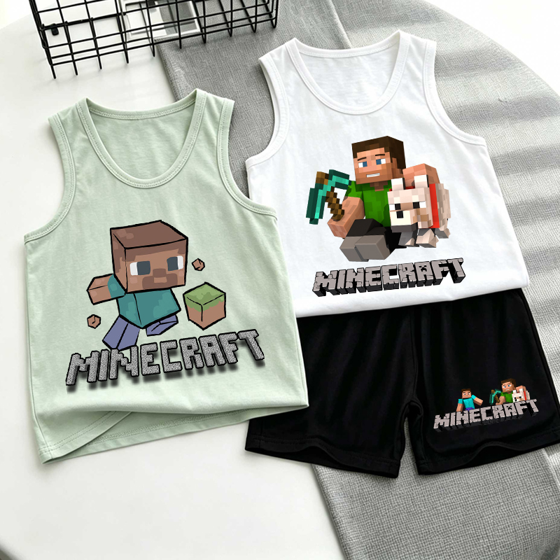 Minecrafted Children Vest+shor - Baby Clothing Sets Boy incelemesi ve fiyatı