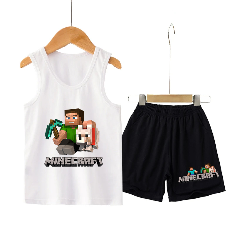 Minecrafted Children Vest+shor - Baby Clothing Sets Boy incelemesi ve fiyatı
