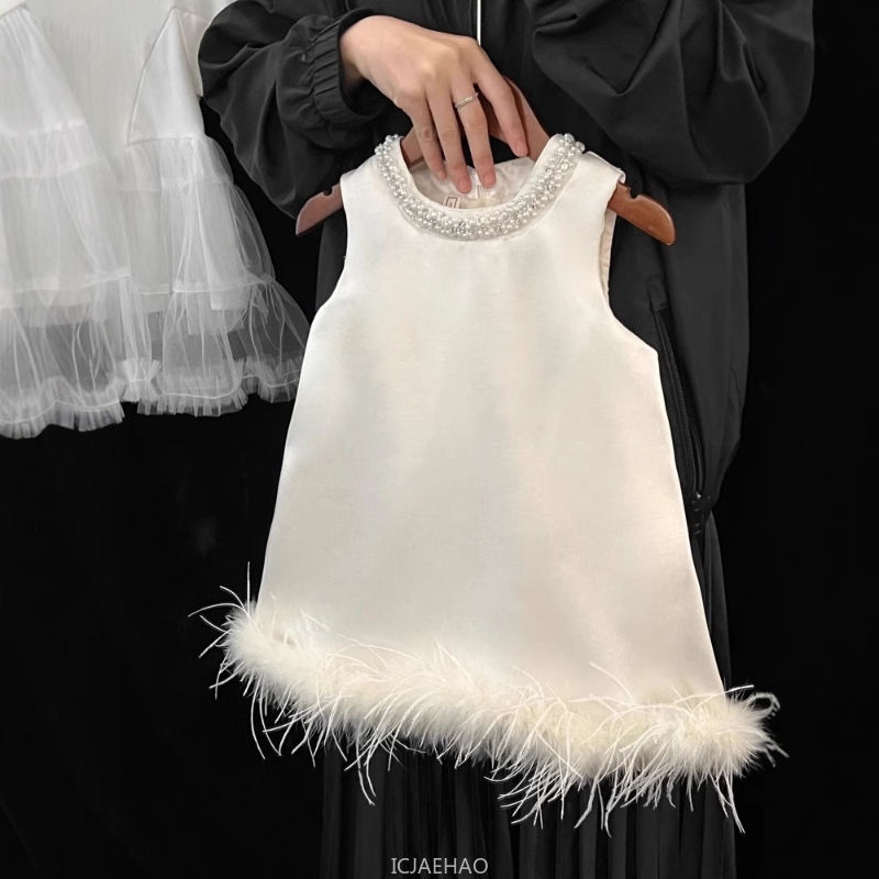 2025 New Girls Satin Feather P - Baby Clothing Line incelemesi ve fiyatı