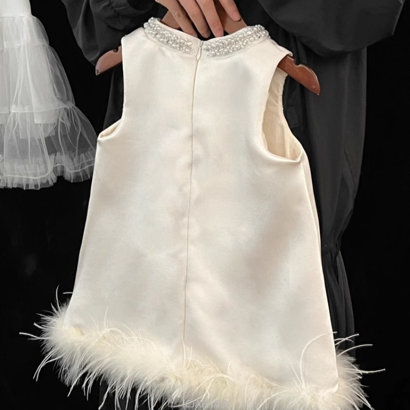 2025 New Girls Satin Feather P - Baby Clothing Line incelemesi ve fiyatı