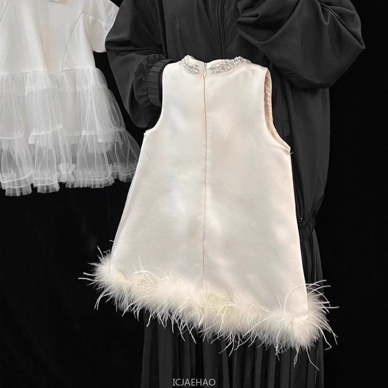 2025 New Girls Satin Feather P - Baby Clothing Line incelemesi ve fiyatı