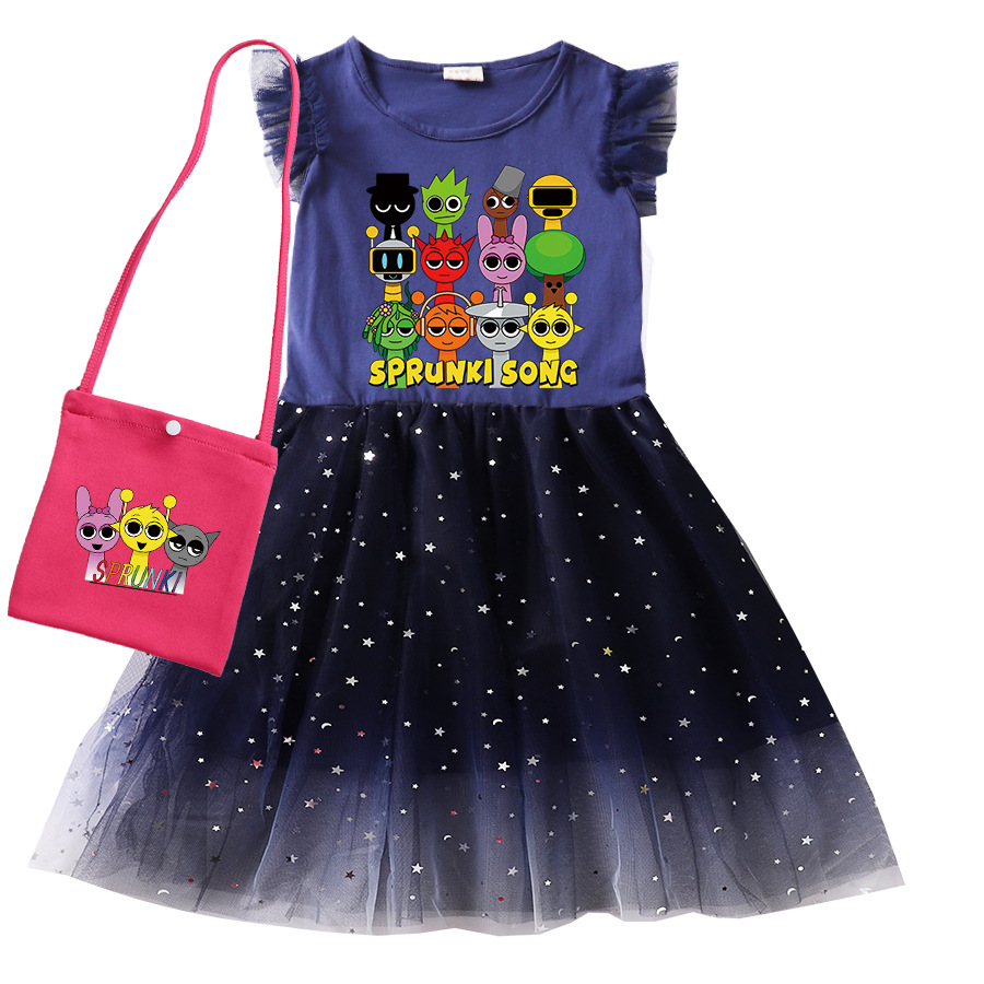 Cute Sprunki Cartoon Kids Dres - Baby Clothing Line incelemesi ve fiyatı
