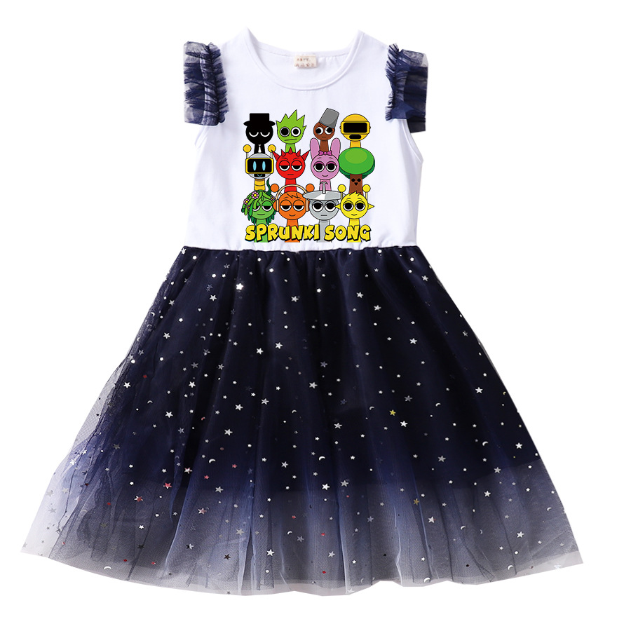 Cute Sprunki Cartoon Kids Dres - Baby Clothing Line incelemesi ve fiyatı