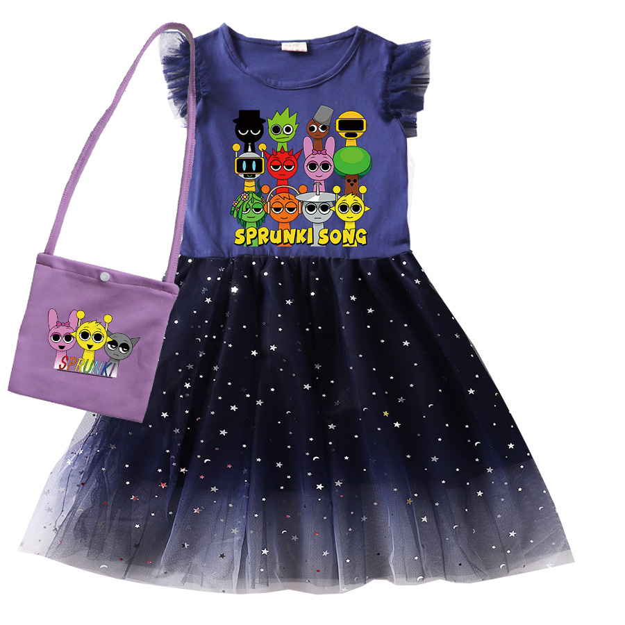 Cute Sprunki Cartoon Kids Dres - Baby Clothing Line incelemesi ve fiyatı